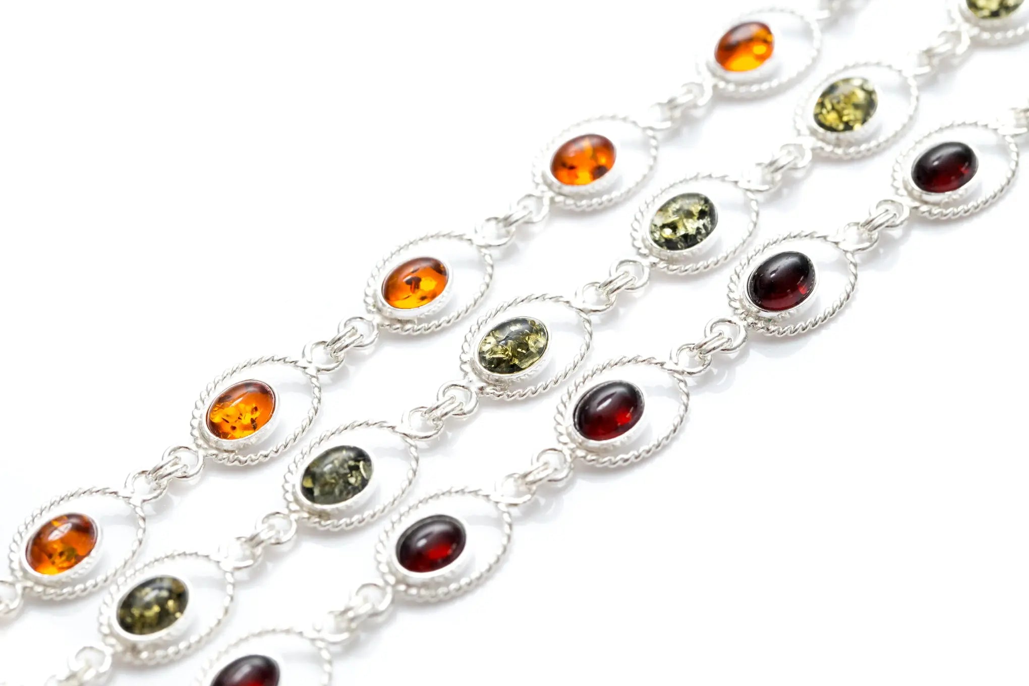 Red Amber Quintessence Link Bracelet- Bracelets- Baltic Beauty