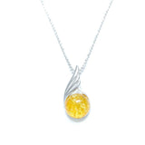 Citrus Amber Orb Pendant- Necklaces- Baltic Beauty