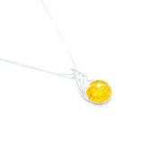 Citrus Amber Orb Pendant- Necklaces- Baltic Beauty