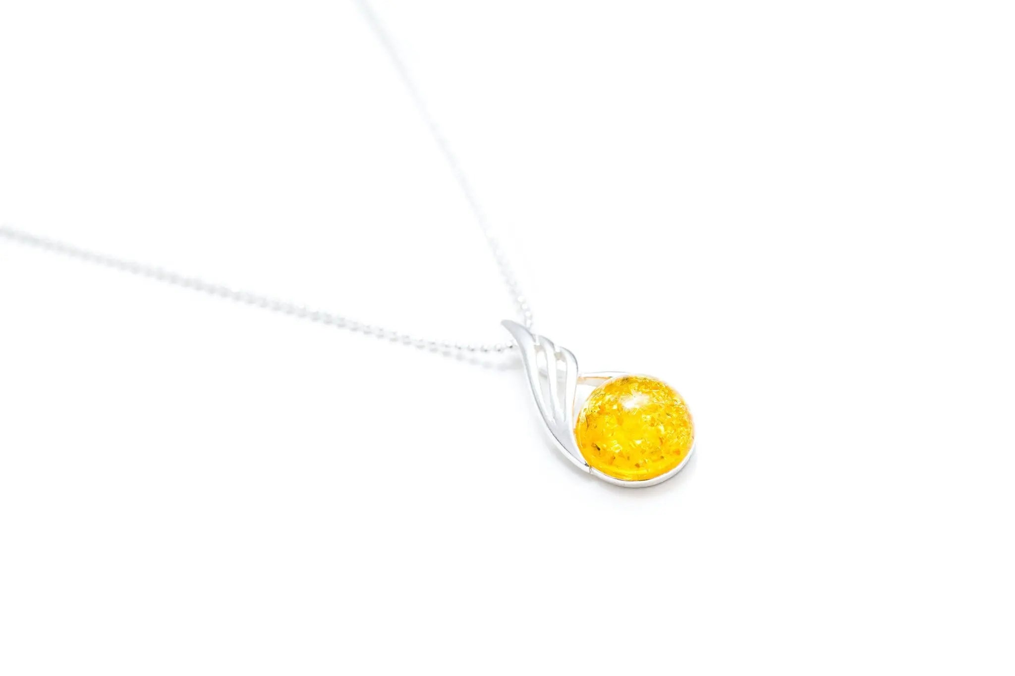 Citrus Amber Orb Pendant- Necklaces- Baltic Beauty