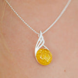 Citrus Amber Orb Pendant- Necklaces- Baltic Beauty