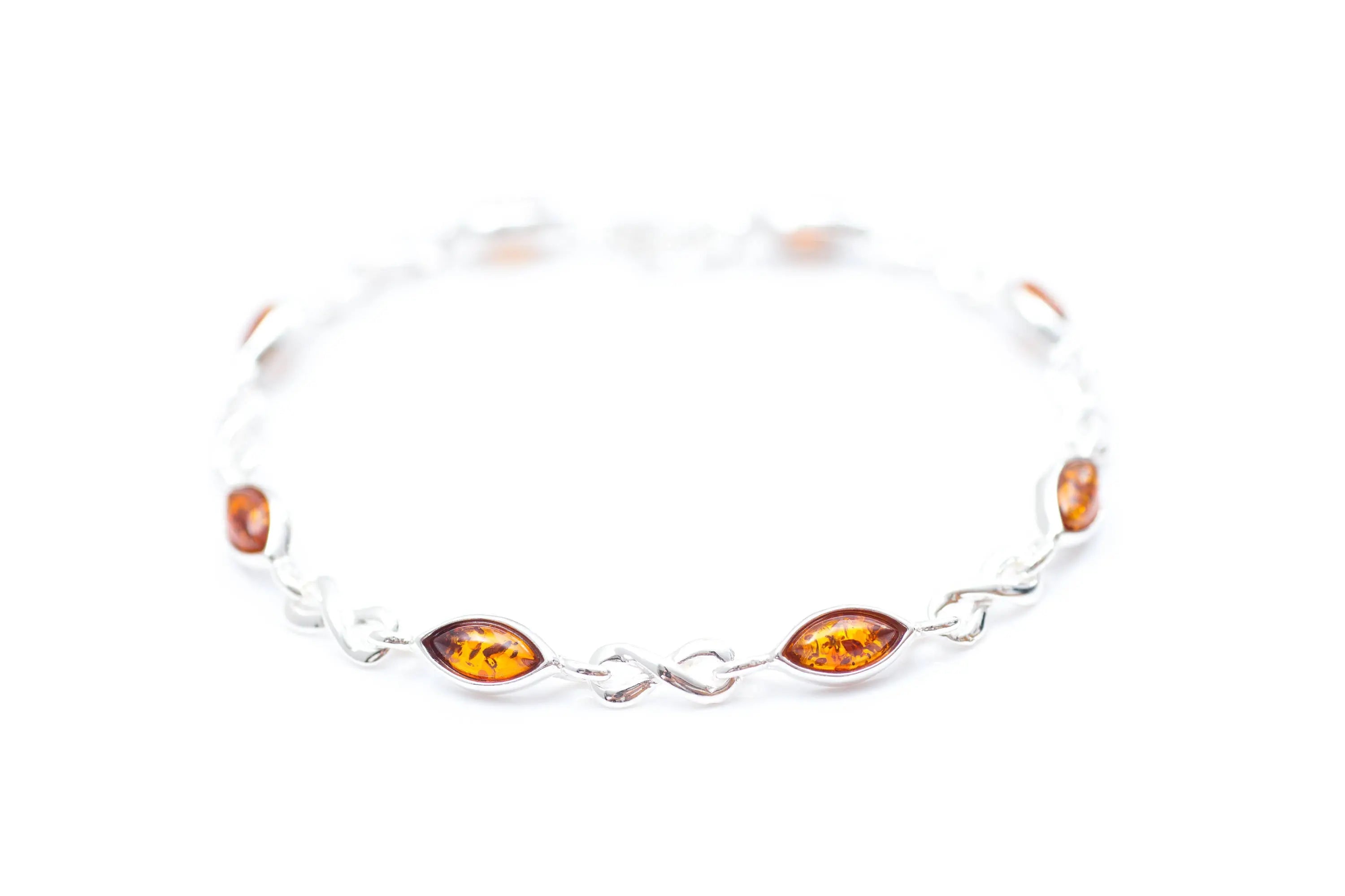 Classic Amber Infinity Bracelet- Bracelets- Baltic Beauty