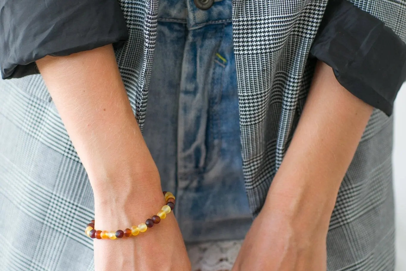 Colourful Amber Nugget Bead Bracelet- Bracelets- Baltic Beauty