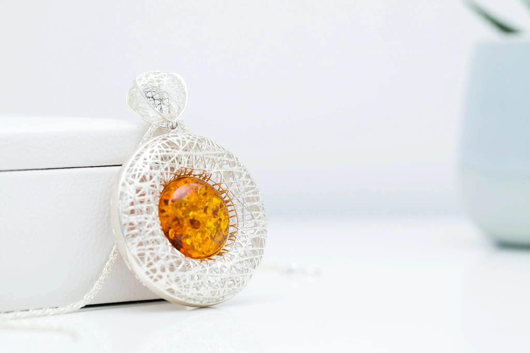 Contemporary Amber Pendant- Necklaces- Baltic Beauty