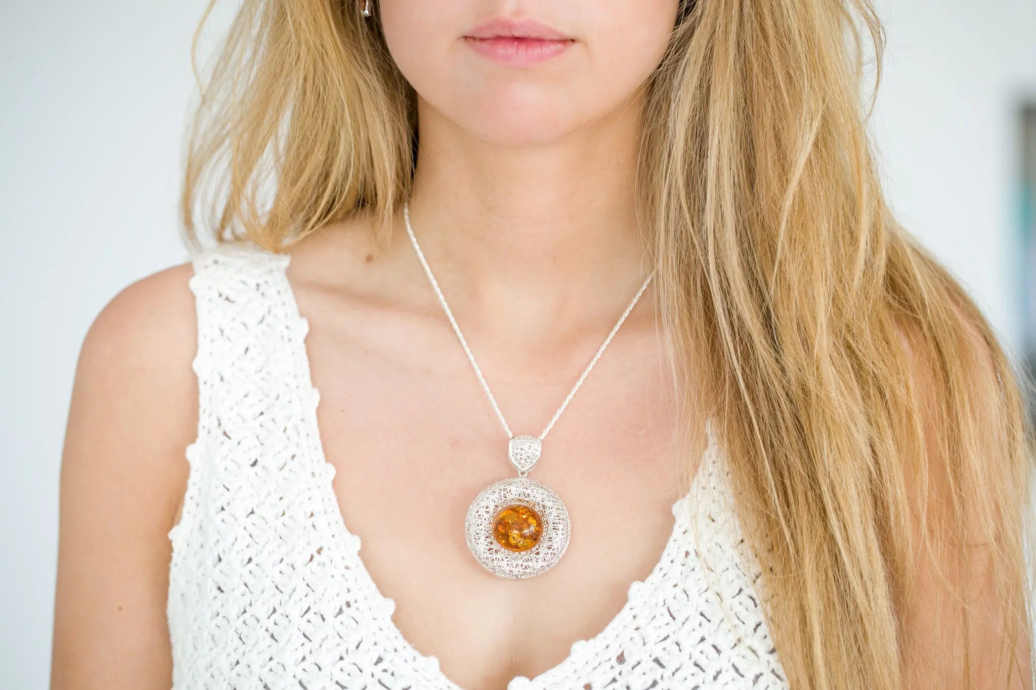 Contemporary Amber Pendant- Necklaces- Baltic Beauty