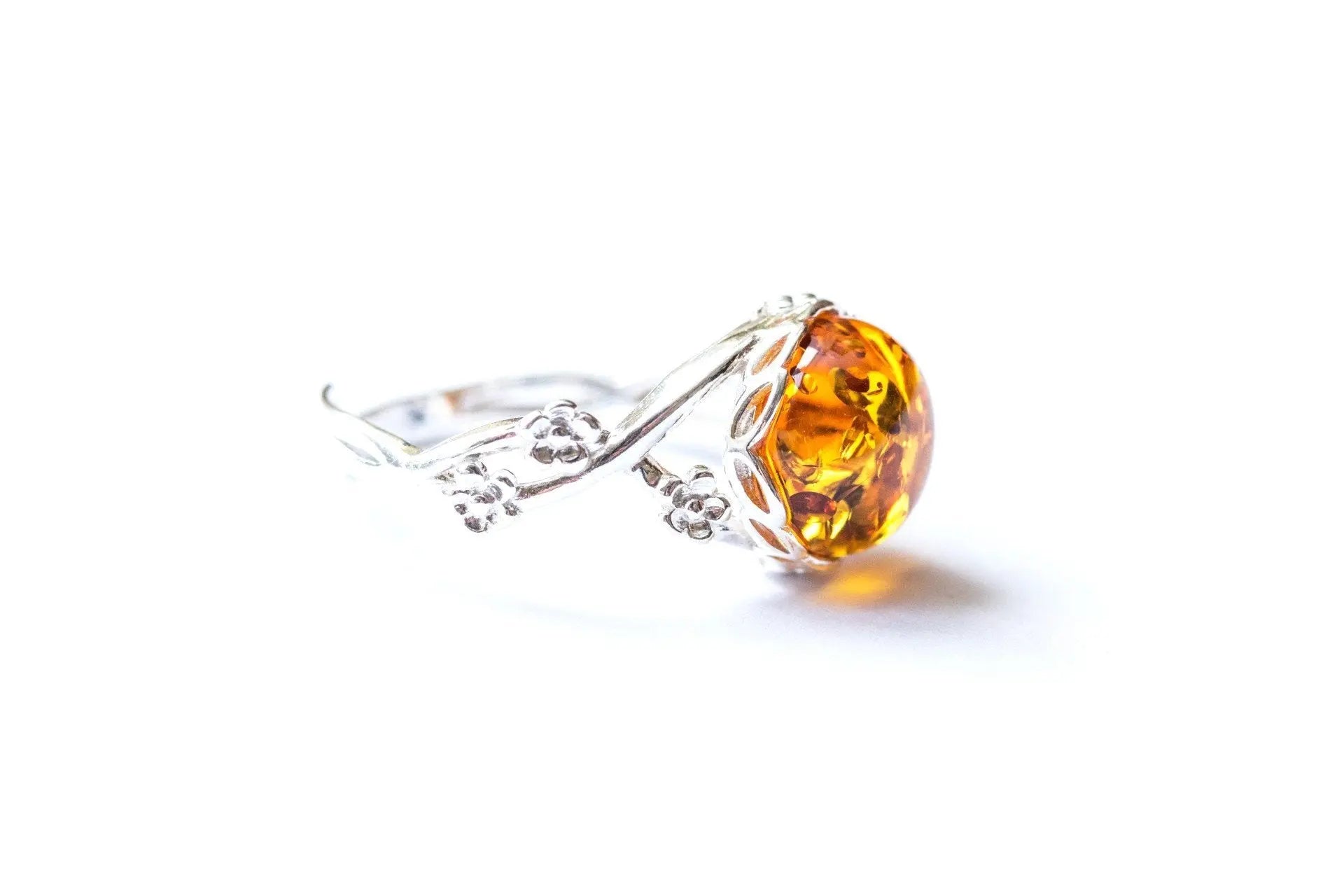 Baltic Beauty Rings Dainty Floral Amber Ring