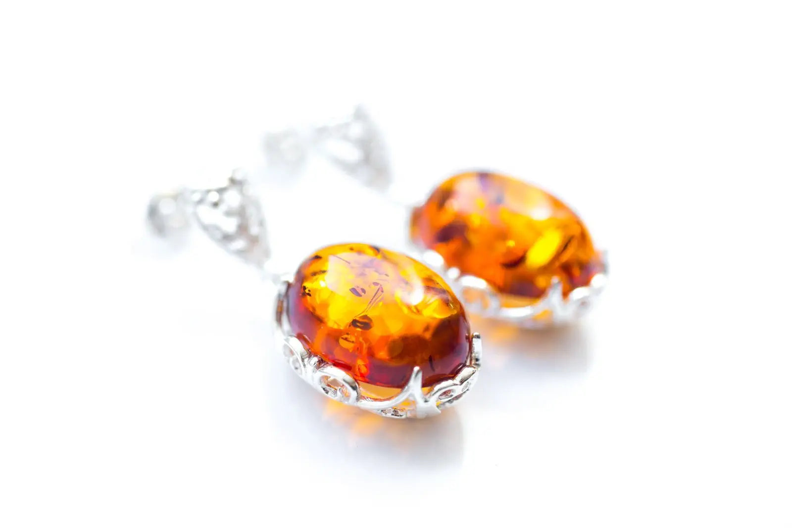 Baltic Beauty Earrings Golden Amber Decorative Earrings