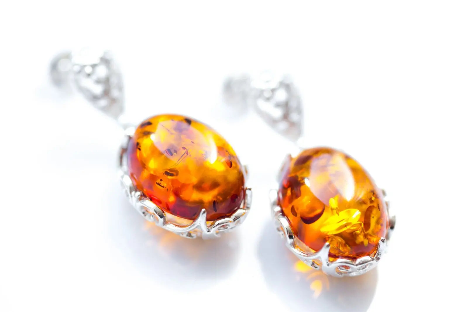 Baltic Beauty Earrings Golden Amber Decorative Earrings