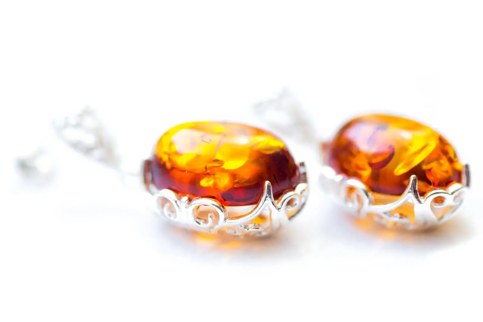 Baltic Beauty Earrings Golden Amber Decorative Earrings