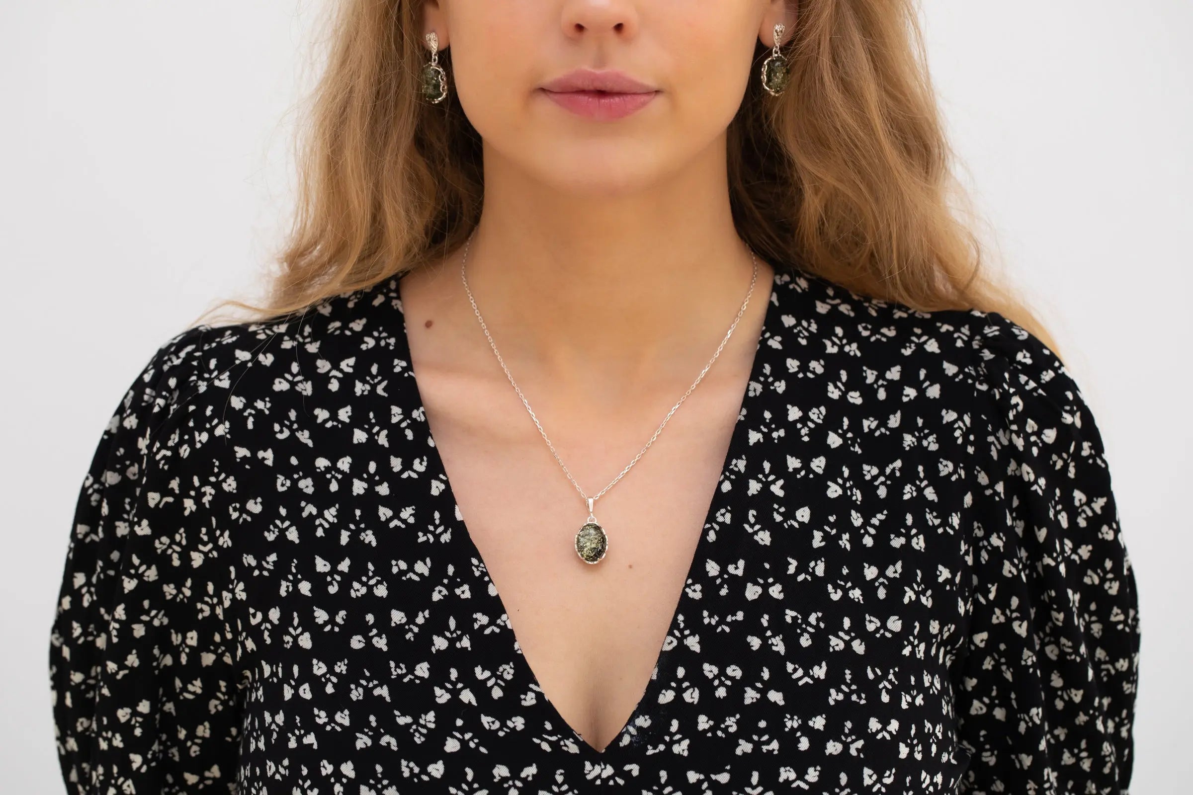 Demi Green Amber Drop Earrings- Earrings- Baltic Beauty
