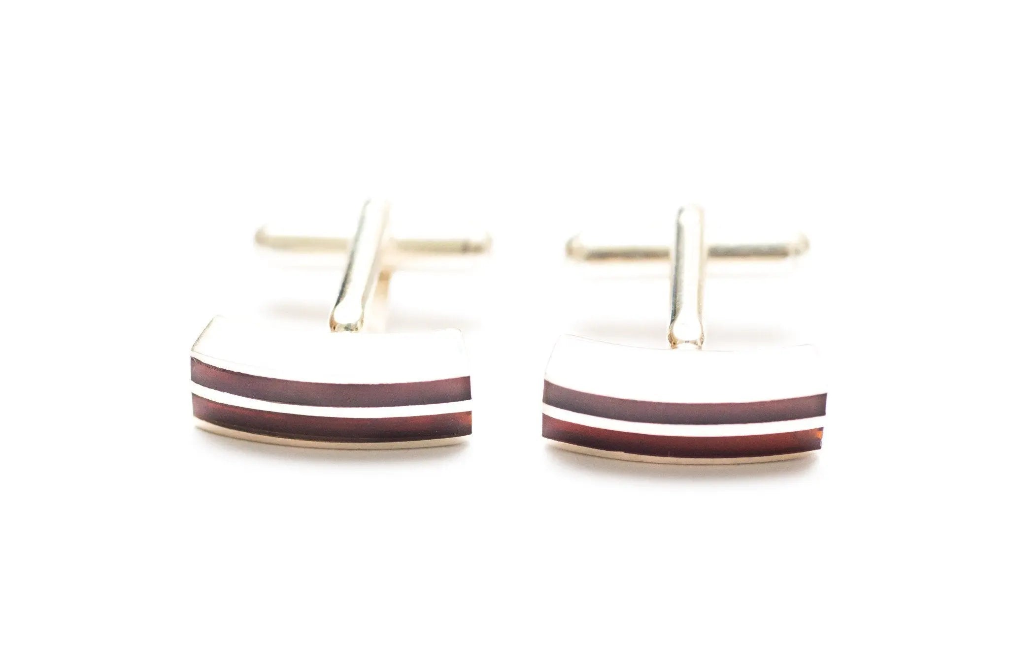 Baltic Beauty Cufflinks Double Stripe Amber Cufflinks