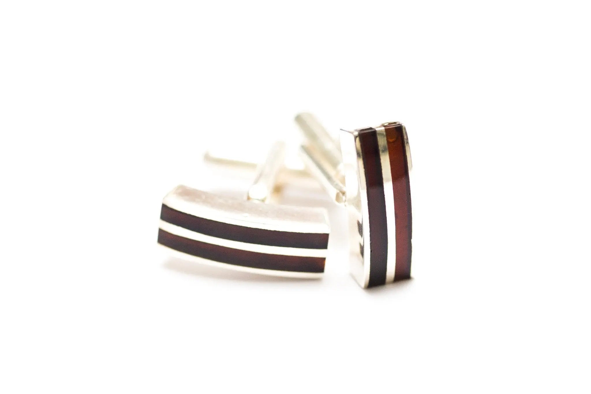 Baltic Beauty Cufflinks Double Stripe Amber Cufflinks