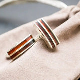 Double Stripe Amber Cufflinks- Cufflinks- Baltic Beauty