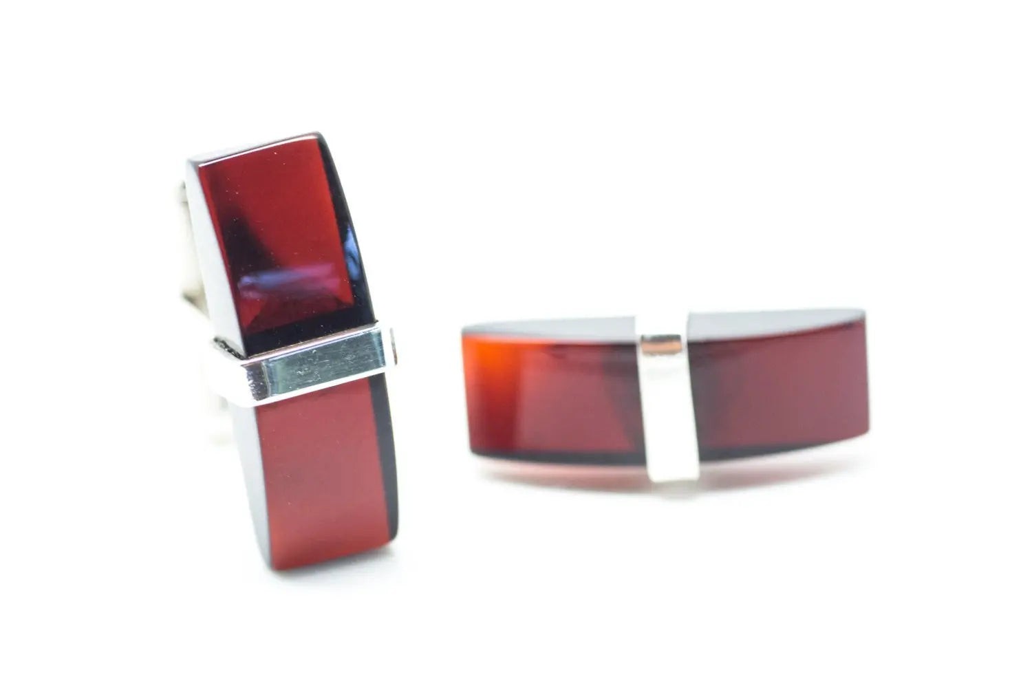 Baltic Beauty Cufflinks Elegant Red Amber Cufflinks