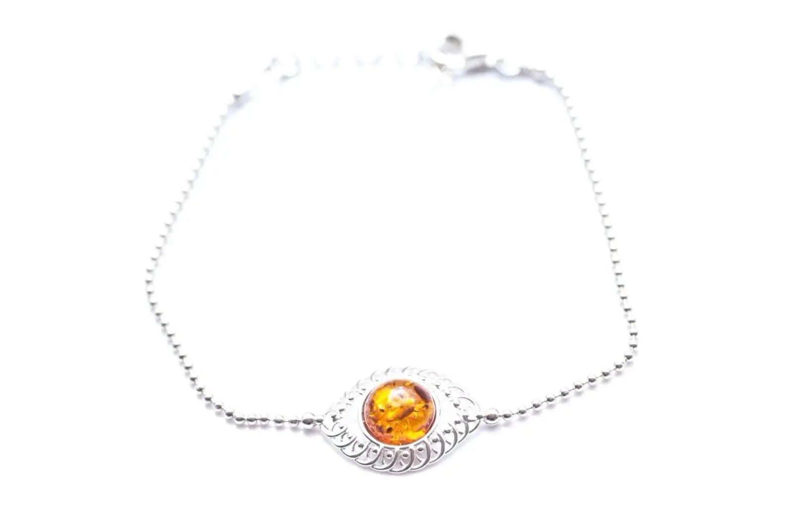 Baltic Beauty Bracelets Evileye Amber and Silver Bracelet