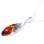 Fancy Top Amber & Silver Pendant- Necklaces- Baltic Beauty