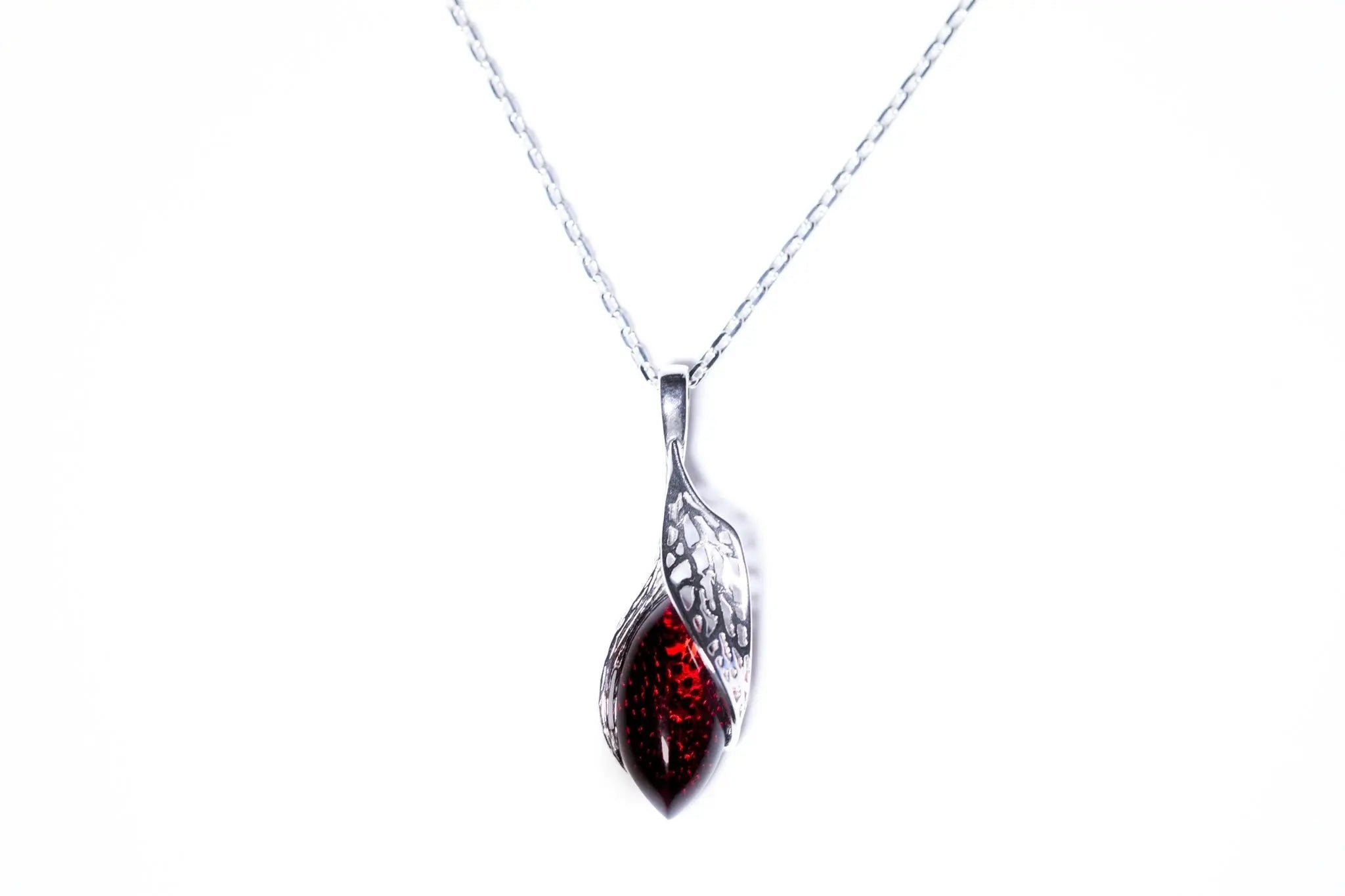 Fancy Top Cherry Amber Pendant- Necklaces- Baltic Beauty