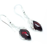 Fancy Top Cherry Red Dangle Earrings- Earrings- Baltic Beauty