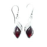 Fancy Top Cherry Red Dangle Earrings- Earrings- Baltic Beauty