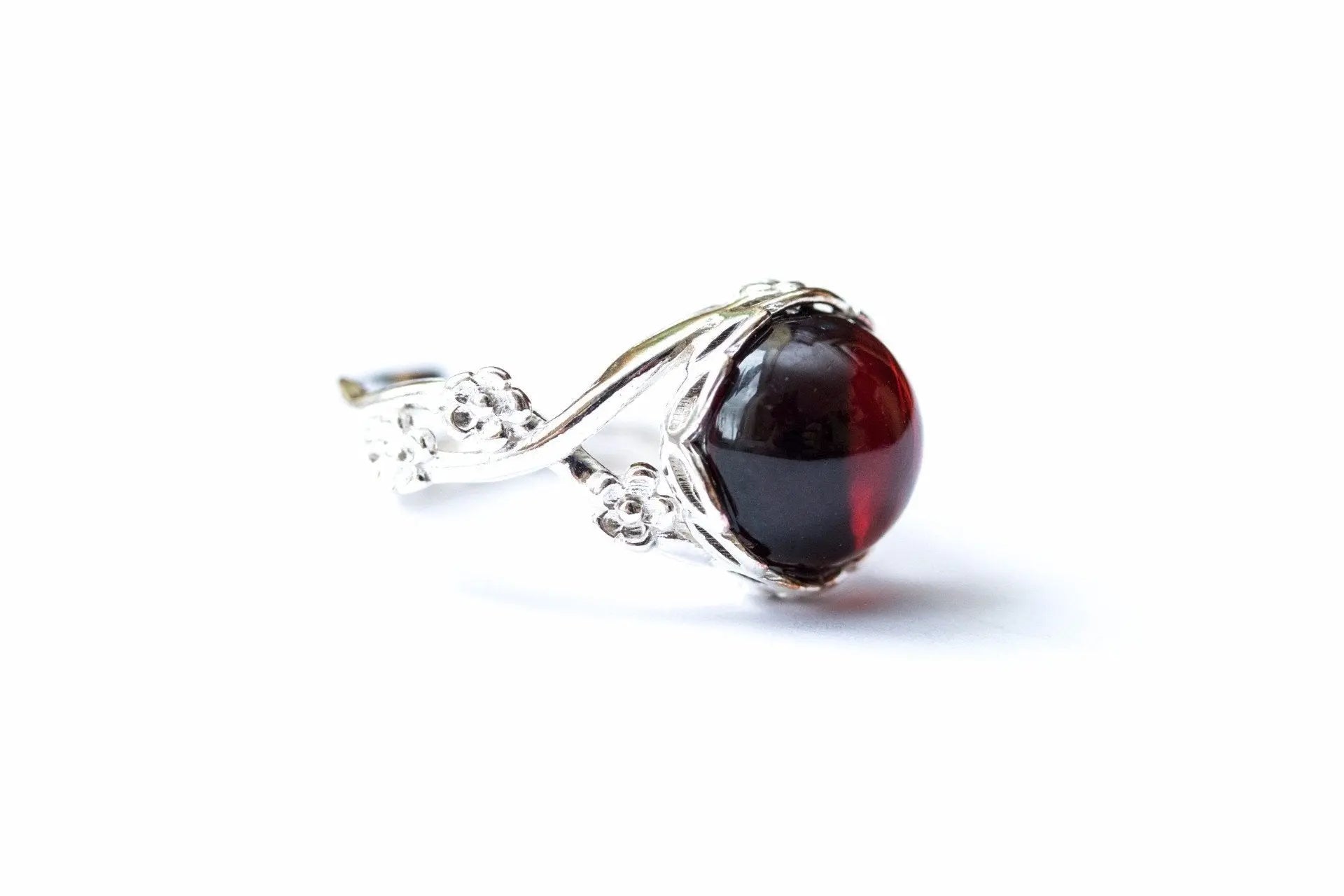 Baltic Beauty Rings Floral Cherry Amber Ring