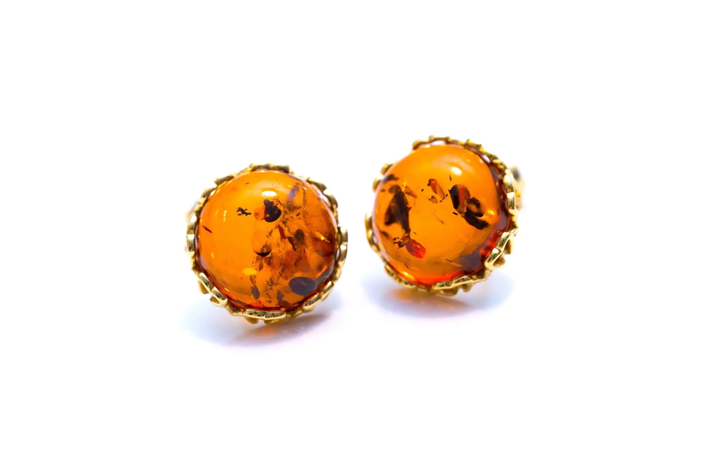 Gold Heart Frame Stud Earrings- Earrings- Baltic Beauty