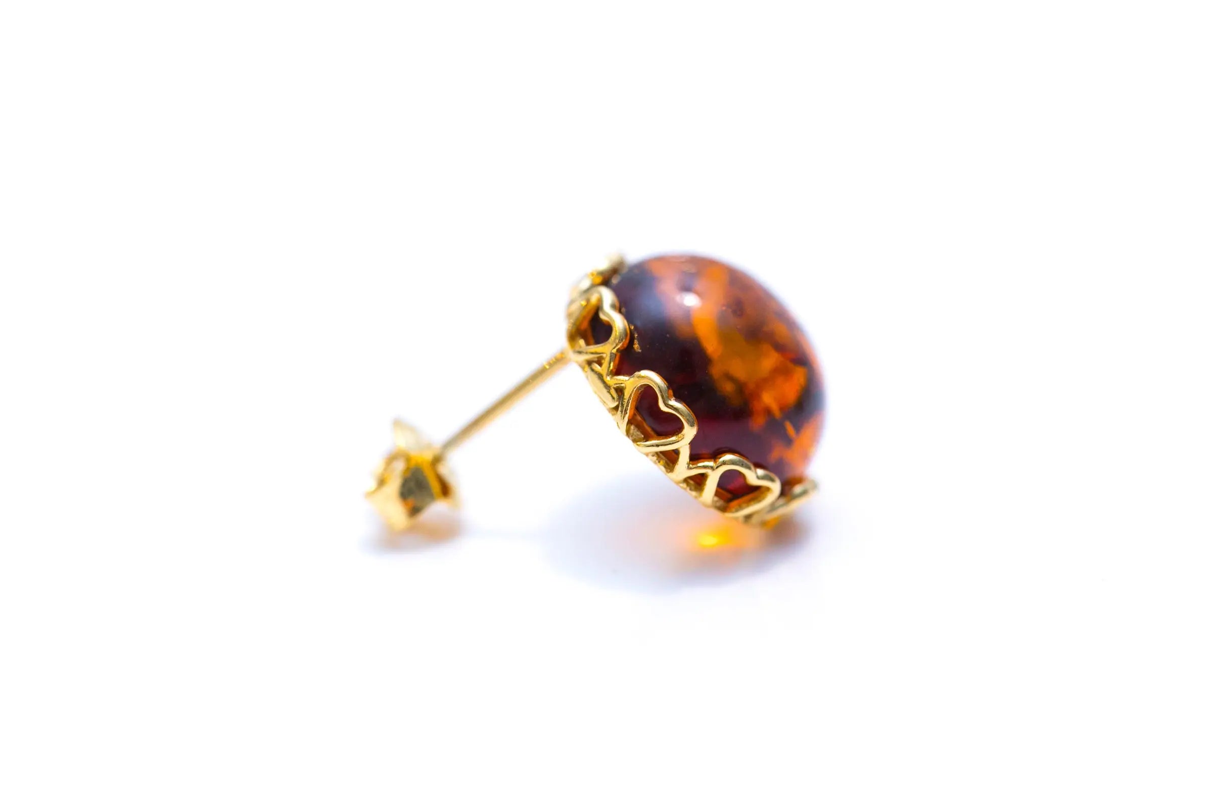 Gold Heart Frame Stud Earrings- Earrings- Baltic Beauty