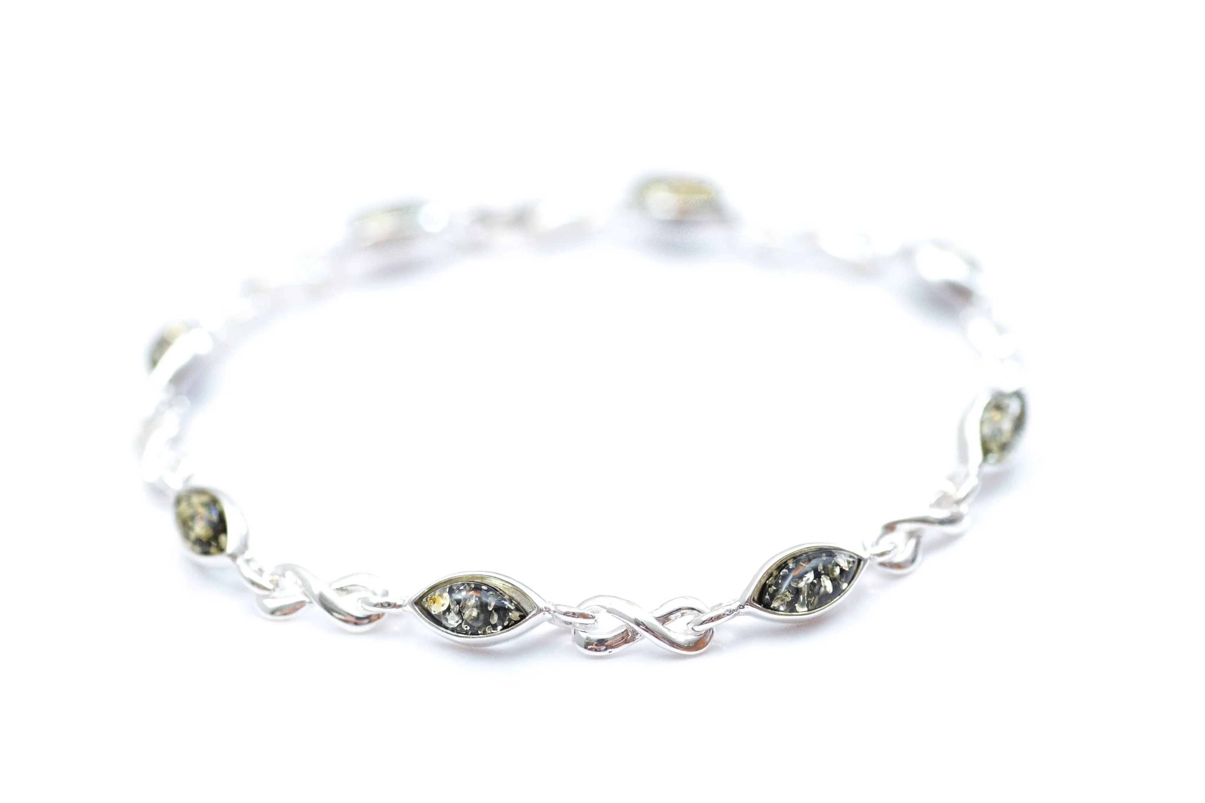 Baltic Beauty Bracelets Green Amber Infinity Bracelet