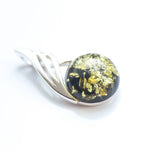 Green Amber Orb Pendant- Necklaces- Baltic Beauty