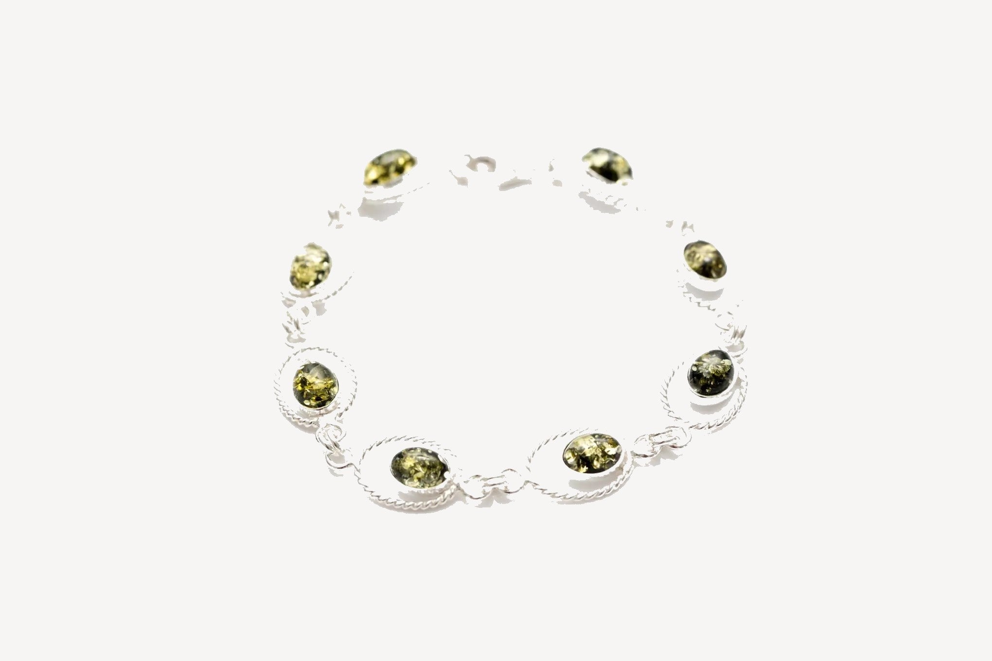 Green Amber Quintessence Link Bracelet- Bracelets- Baltic Beauty