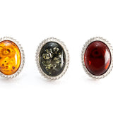 Green Amber Quintessence Statement Ring- Rings- Baltic Beauty