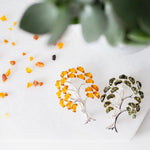 Green Amber Tree of Life Brooch- Brooches- Baltic Beauty