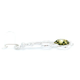 Green Amber Violin Earrings- Earrings- Baltic Beauty