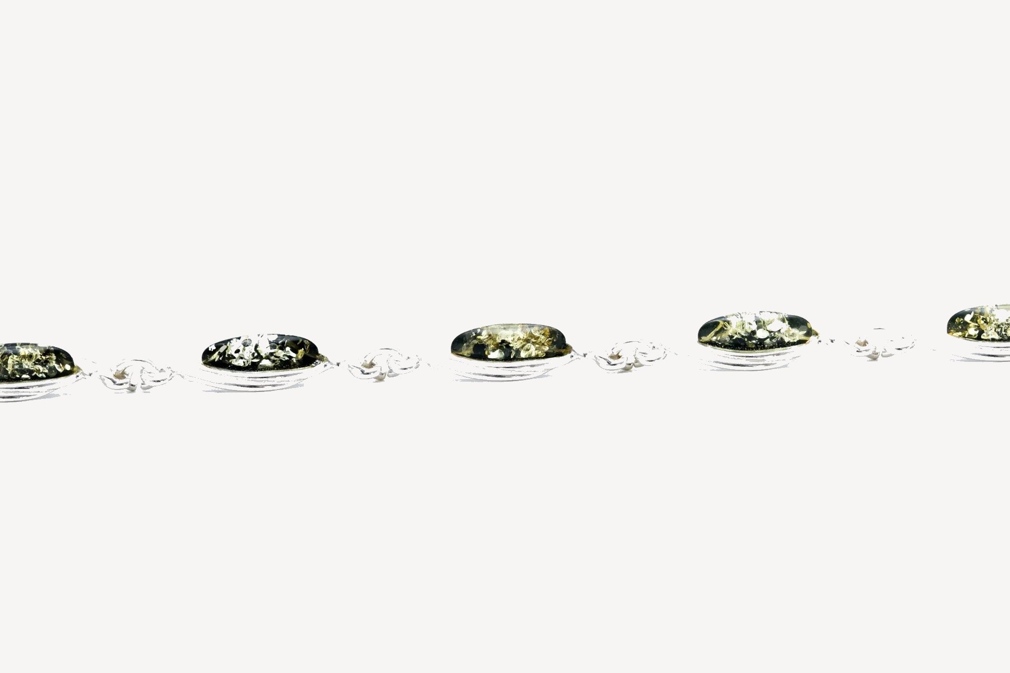 Green Baltic Amber Link Bracelet- Bracelets- Baltic Beauty