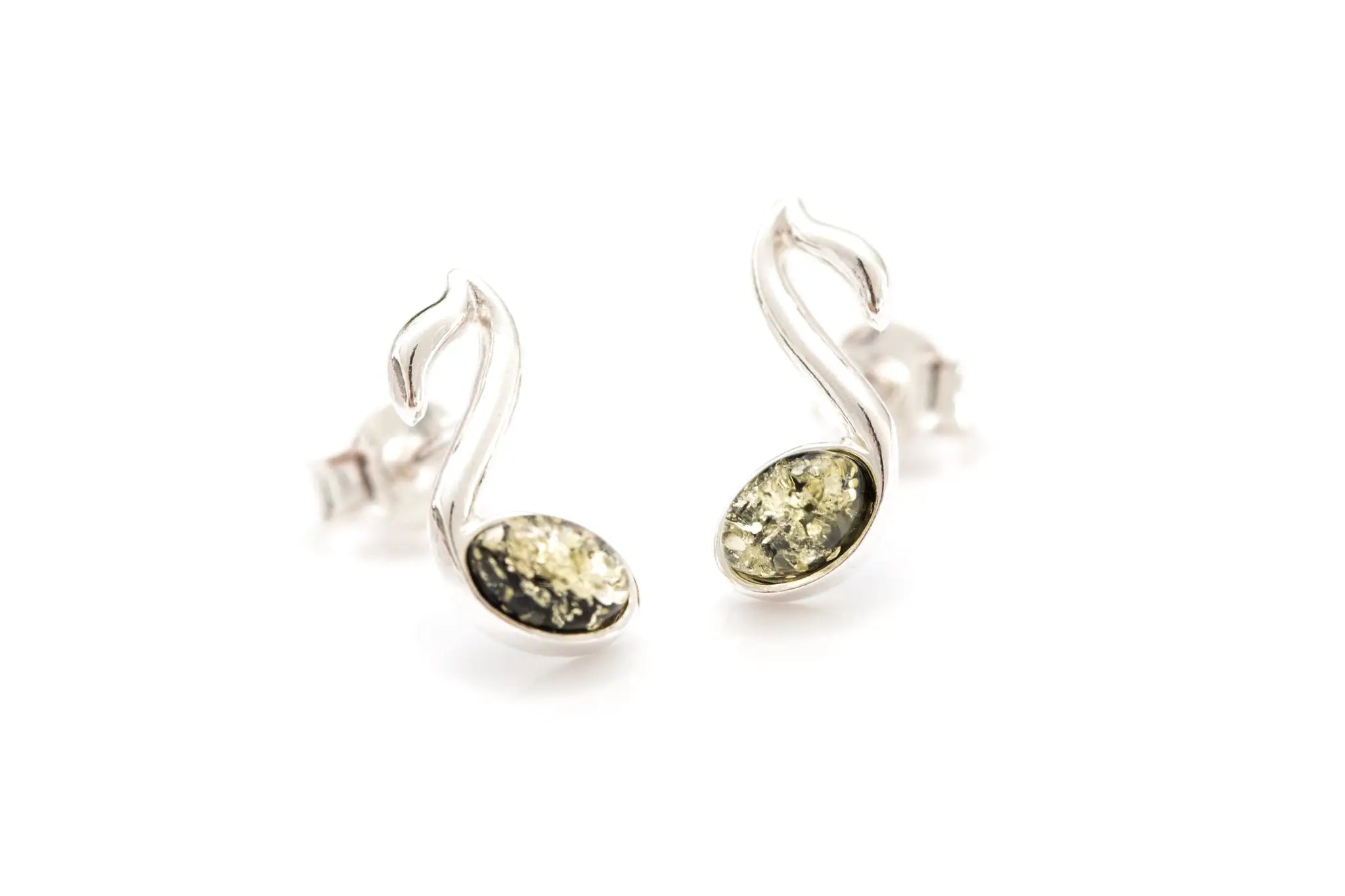 Green Music Note Stud Earrings- Earrings- Baltic Beauty