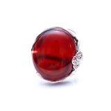 Handmade Blossom Cherry Amber Ring- Rings- Baltic Beauty