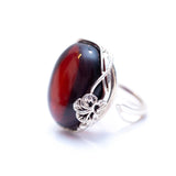 Handmade Blossom Cherry Amber Ring- Rings- Baltic Beauty