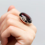 Handmade Blossom Cherry Amber Ring- Rings- Baltic Beauty