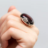 Handmade Blossom Cherry Amber Ring- Rings- Baltic Beauty