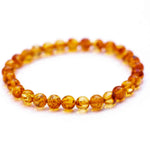 Orange Amber Sphere Bead Bracelet- Bracelets- Baltic Beauty