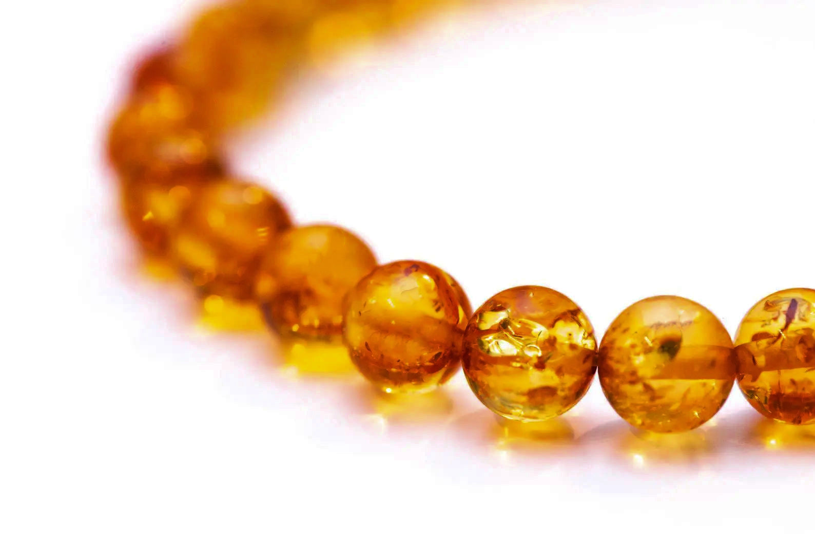 Orange Amber Sphere Bead Bracelet- Bracelets- Baltic Beauty