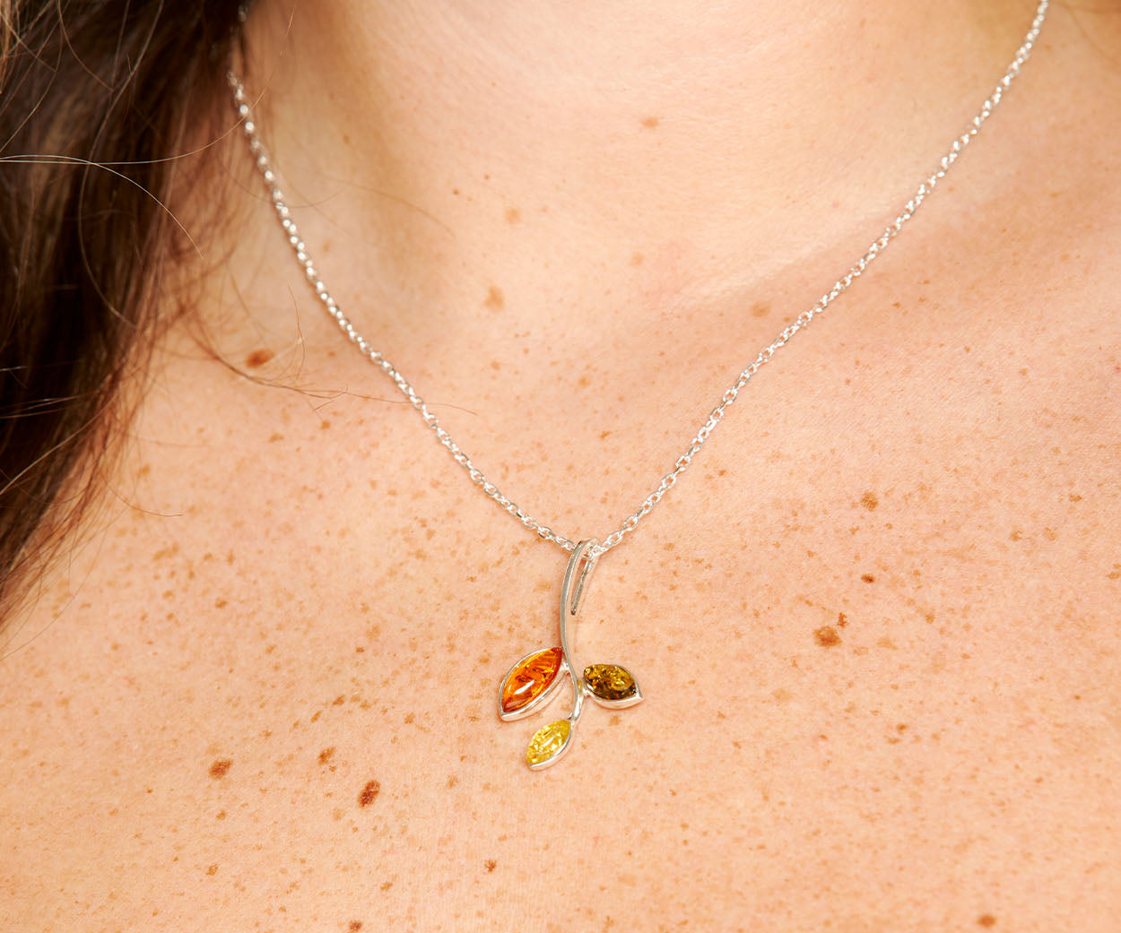 Little Multicolour Amber Pendant — Baltic amber and sterling silver jewellery by Baltic Beauty
