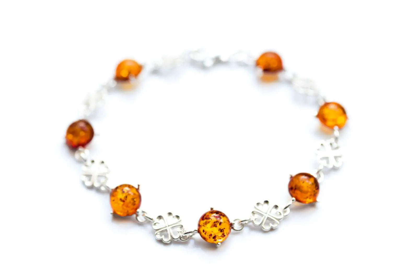 Lucky Clover Amber Bracelet- Bracelets- Baltic Beauty