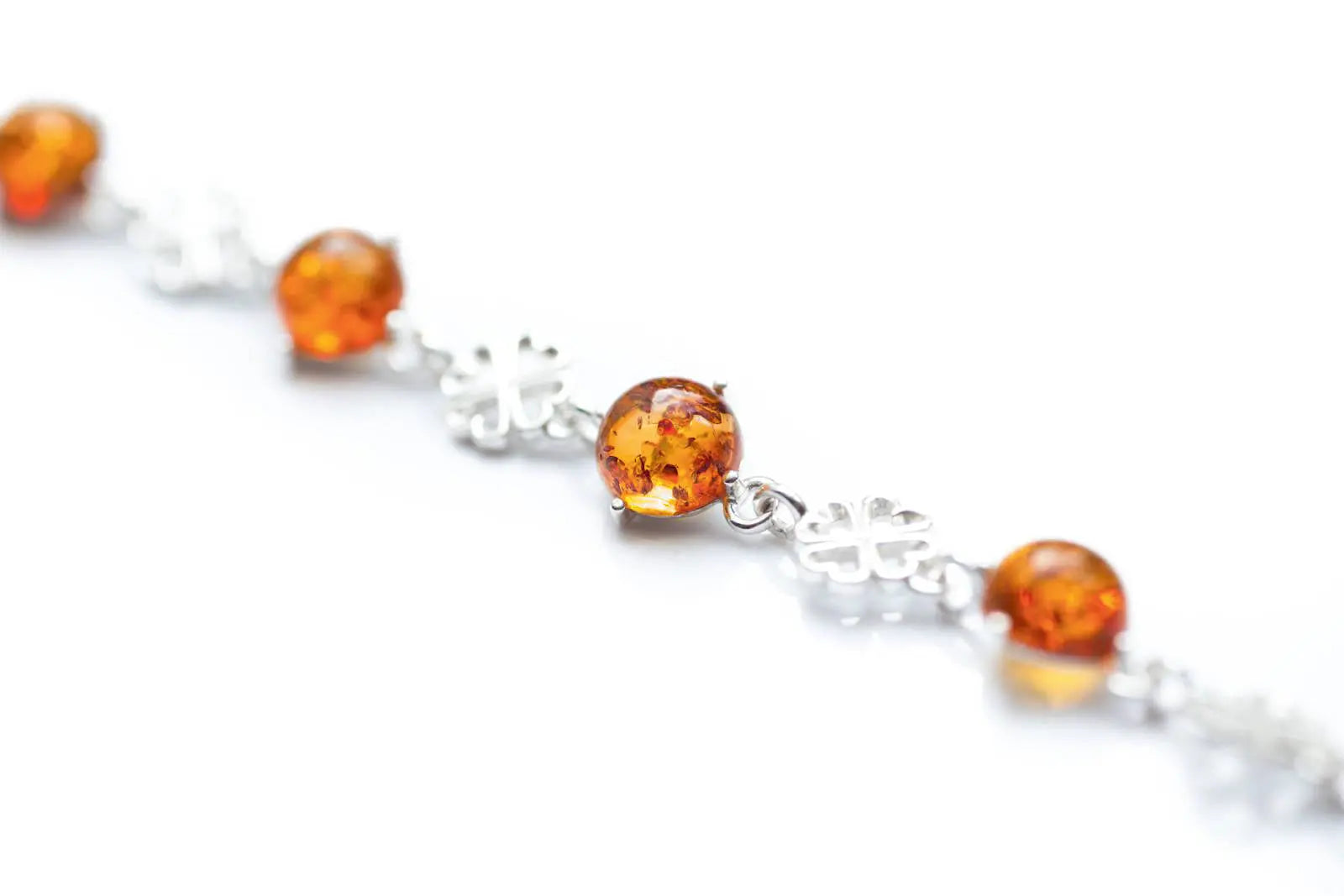 Lucky Clover Amber Bracelet- Bracelets- Baltic Beauty