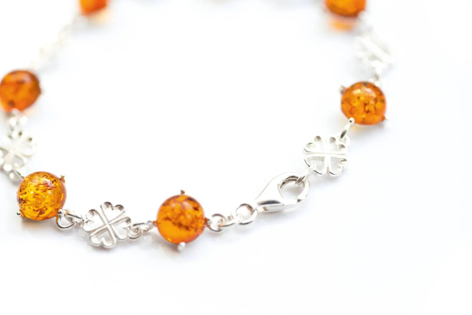 Lucky Clover Amber Bracelet- Bracelets- Baltic Beauty