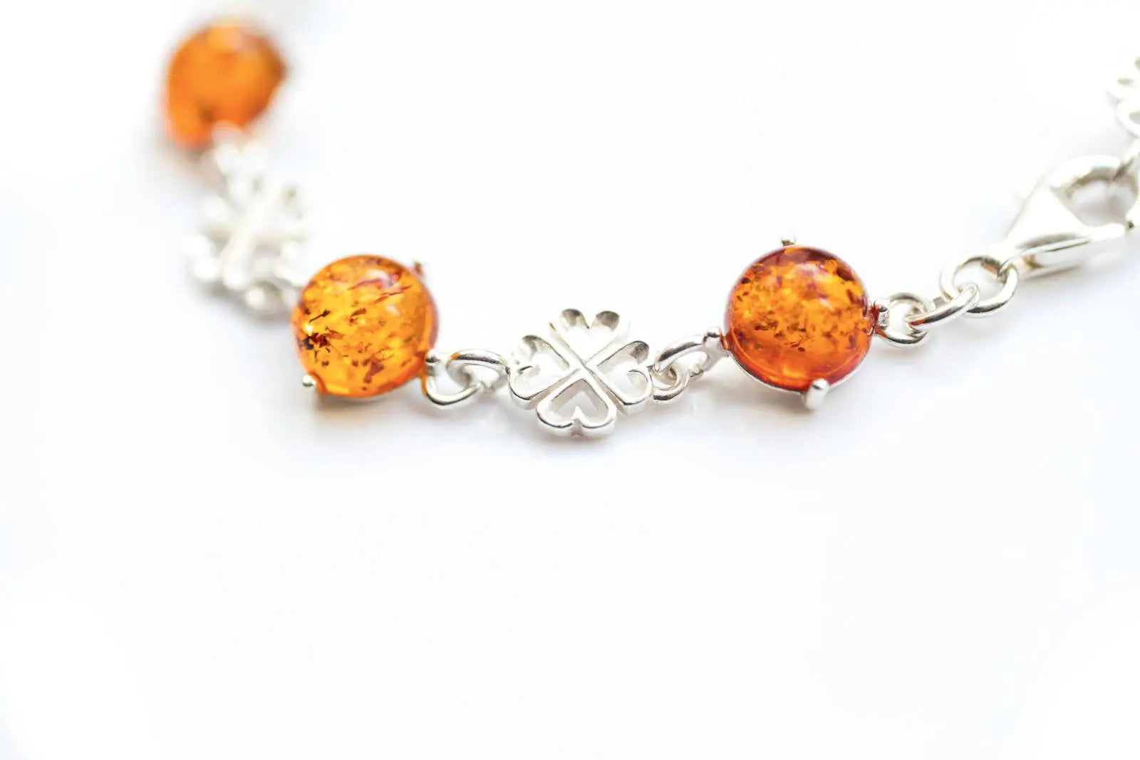 Lucky Clover Amber Bracelet- Bracelets- Baltic Beauty