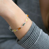 Marquise Multicolour Amber Bracelet- Bracelets- Baltic Beauty