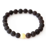 Matte Dark Amber with Butterscotch-Accent Bracelet- Bracelets- Baltic Beauty