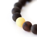 Matte Dark Amber with Butterscotch-Accent Bracelet- Bracelets- Baltic Beauty