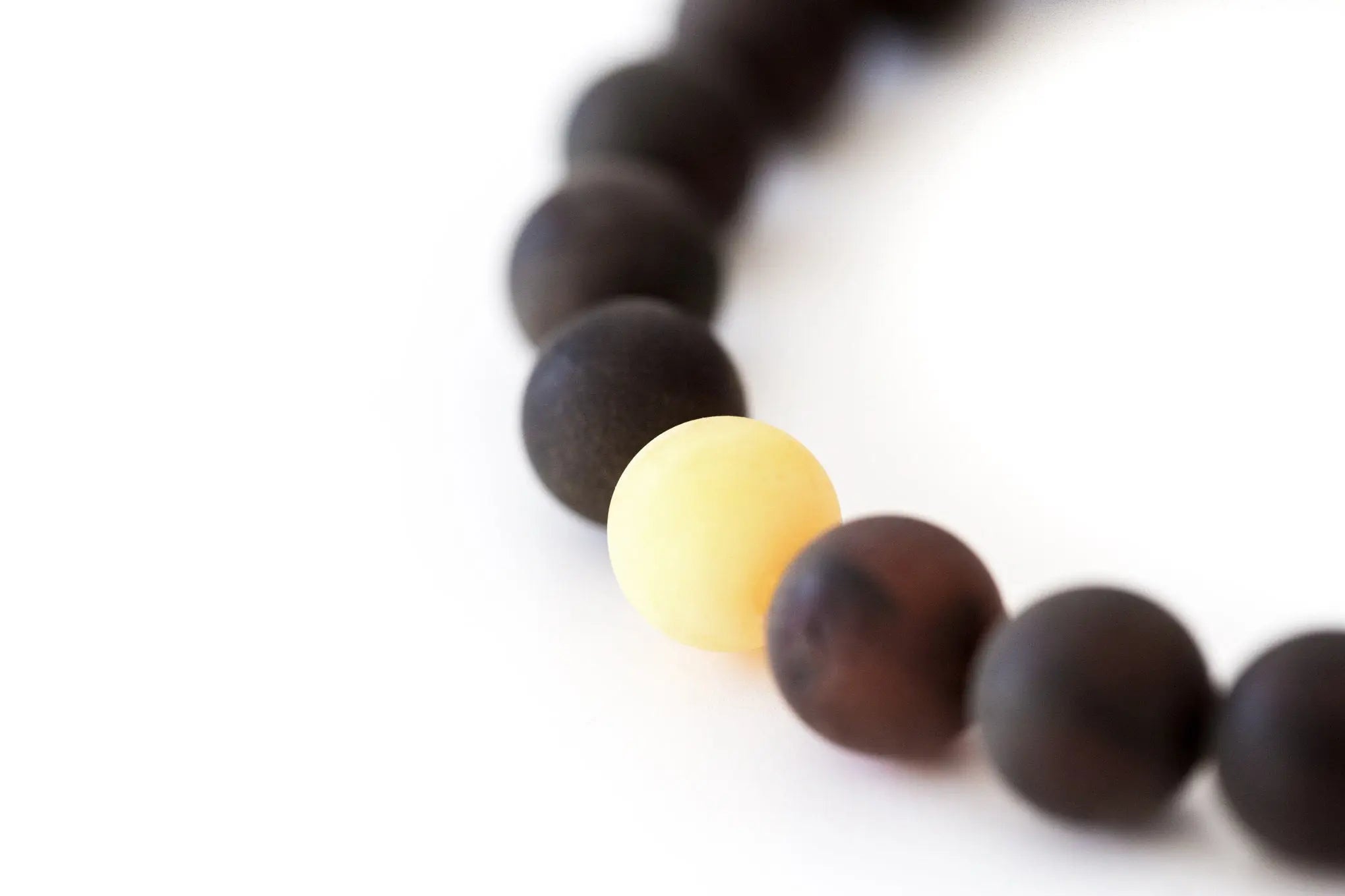 Matte Dark Amber with Butterscotch-Accent Bracelet- Bracelets- Baltic Beauty