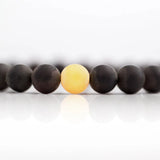 Matte Dark Amber with Butterscotch-Accent Bracelet- Bracelets- Baltic Beauty